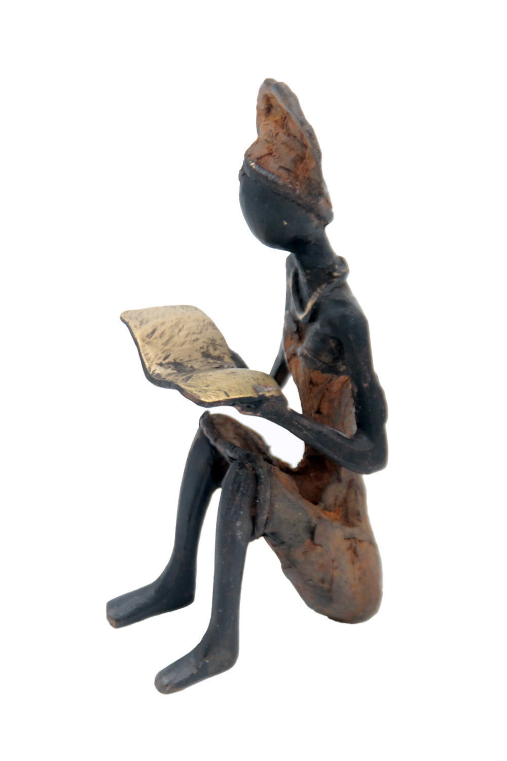 Bronze assis à poser 25 cm marron n°12 Bronzes d'Afrique