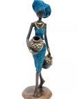 Bronze Ibrahim Dermé 25 cm bleu n°12 Bronzes d'Afrique