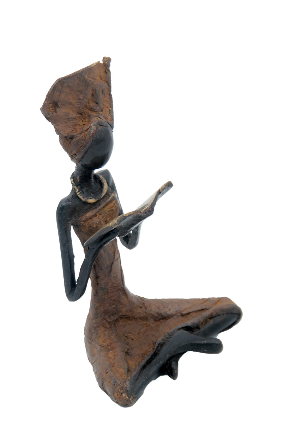 Bronze assis à poser 25 cm marron n°6 Bronzes d'Afrique