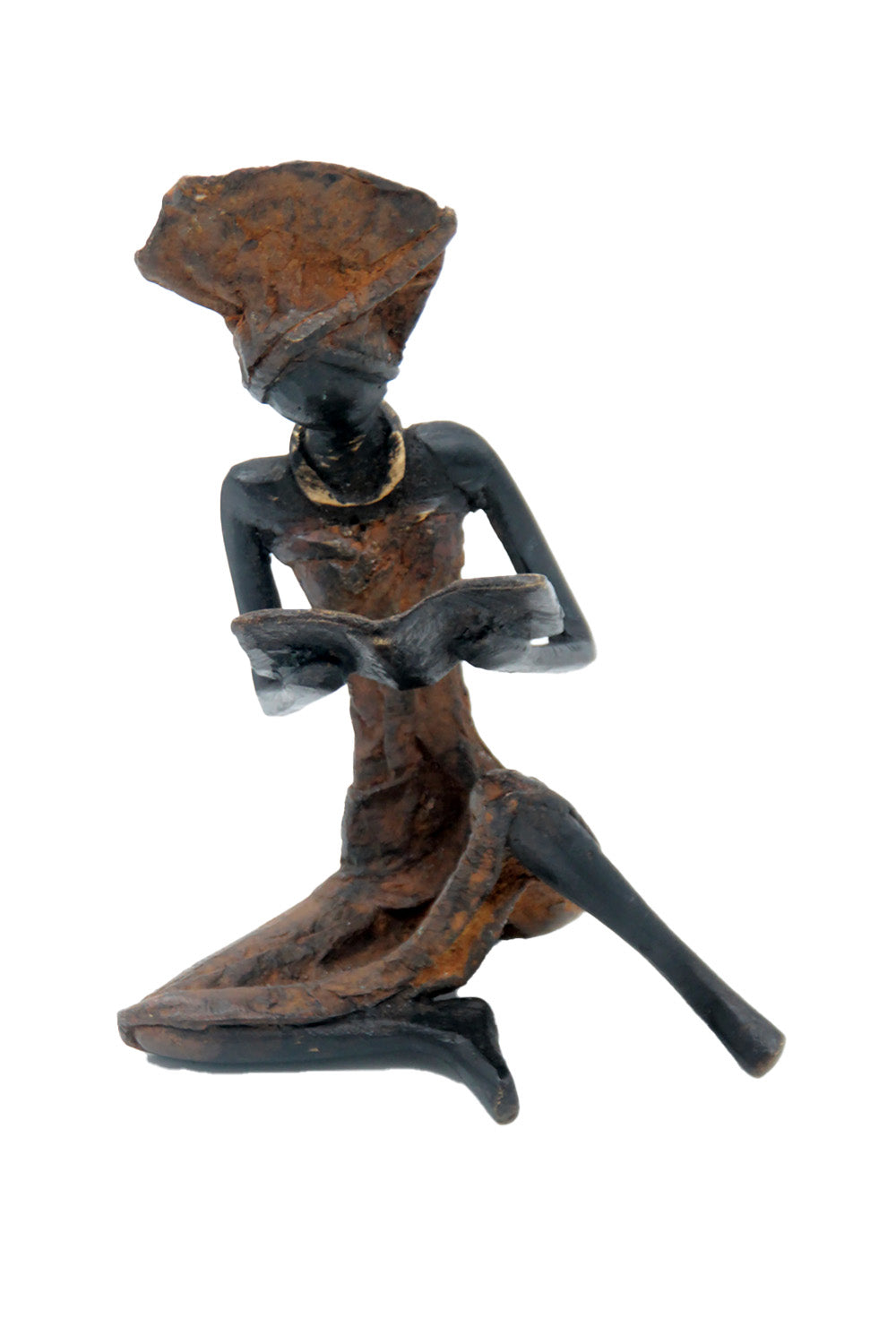 Bronze assis à poser 25 cm marron n°8 Bronzes d'Afrique