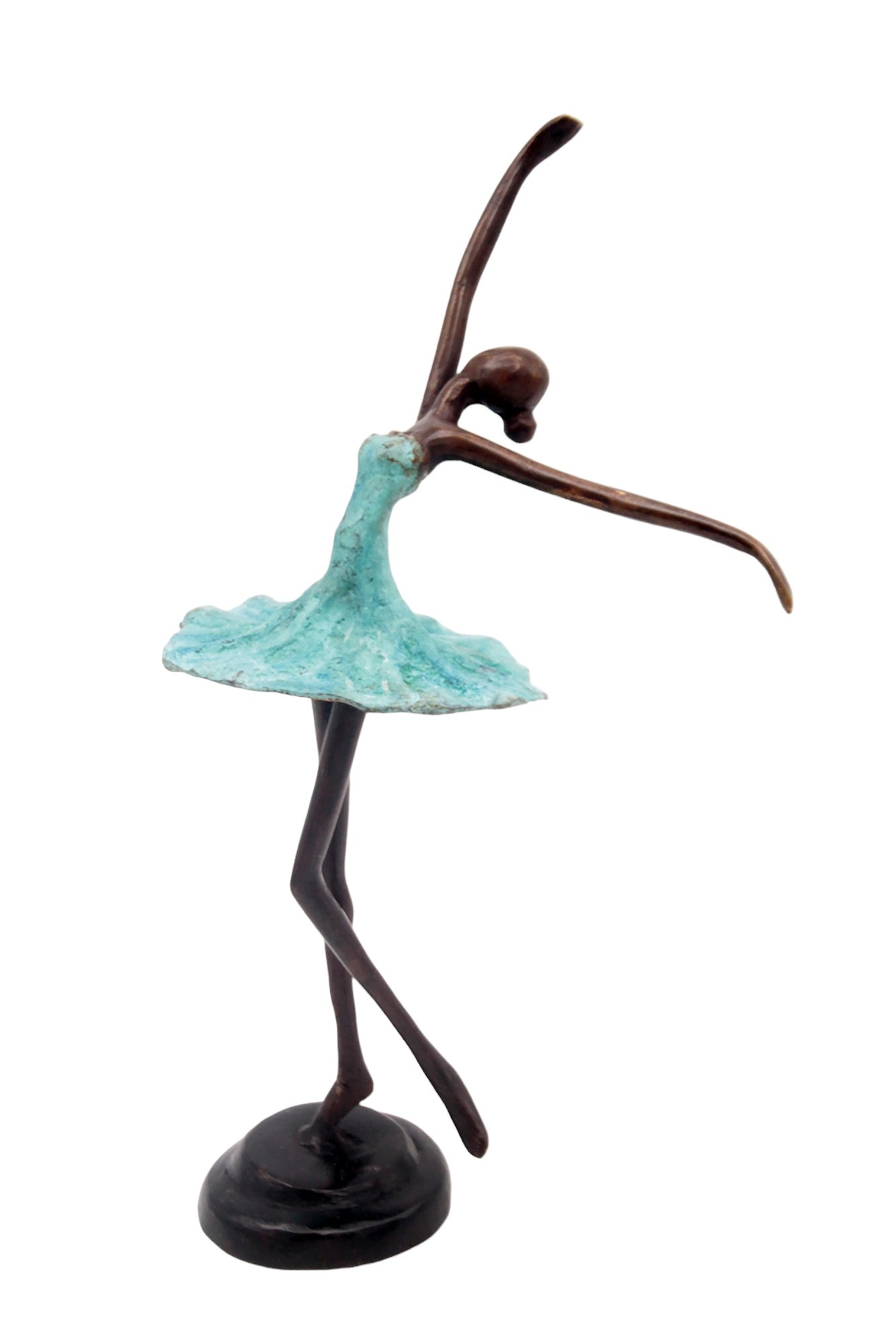 Ballerine 25 cm turquoise n°5 Bronzes d'Afrique
