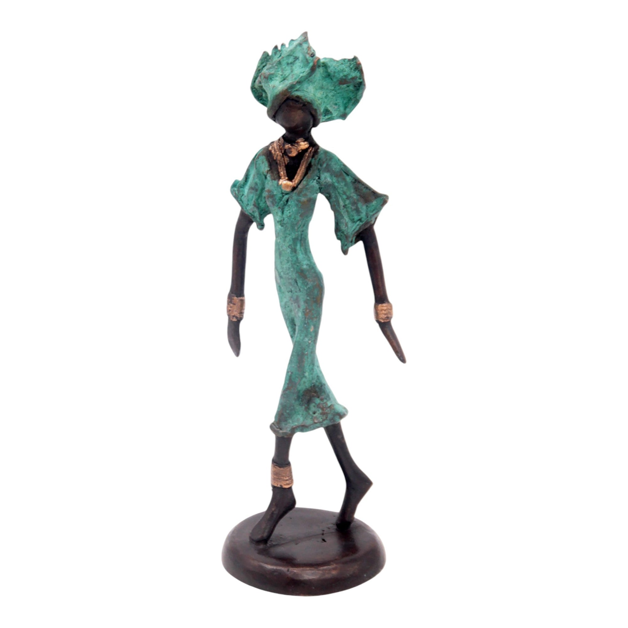 Bronze 20 cm turquoise n°8 Bronzes d'Afrique