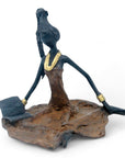 Bronze assis au sol 25 cm marron n°12 Bronzes d'Afrique