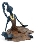 Bronze assis au sol 25 cm marron n°12 Bronzes d'Afrique