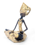 Bronze assis au sol 25 cm doré n°9 Bronzes d'Afrique
