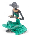Bronze assis au sol 25 cm vert n°1 Bronzes d'Afrique