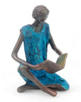 Bronze assis à poser 25 cm bleu n°11 Bronzes d'Afrique
