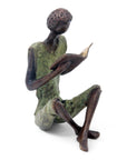 Bronze assis à poser 25 cm vert n°2 Bronzes d'Afrique
