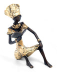 Bronze assis à poser 25 cm doré n°8 Bronzes d'Afrique