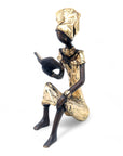 Bronze assis à poser 25 cm doré n°8 Bronzes d'Afrique
