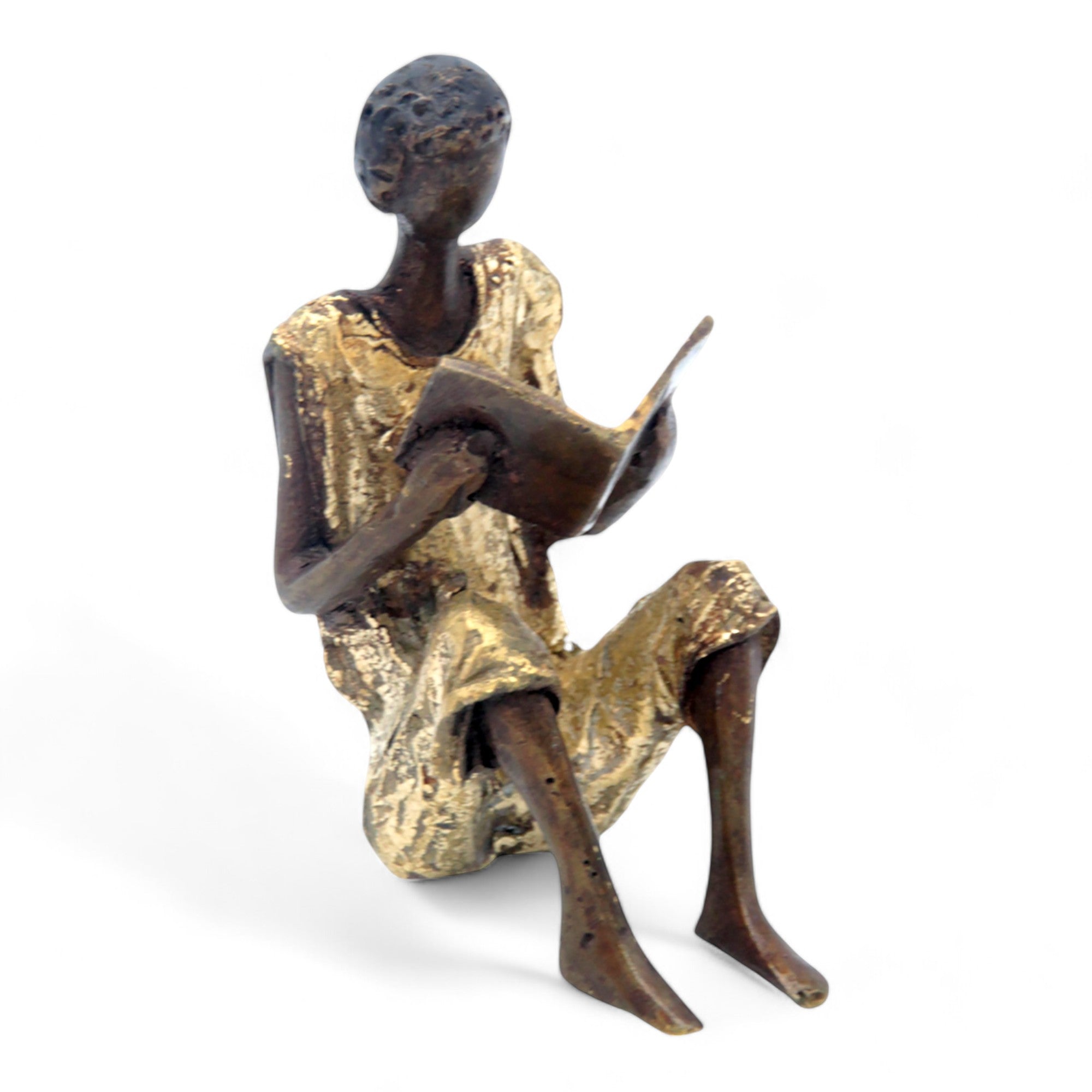 Bronze assis à poser 25 cm doré n°9 Bronzes d'Afrique
