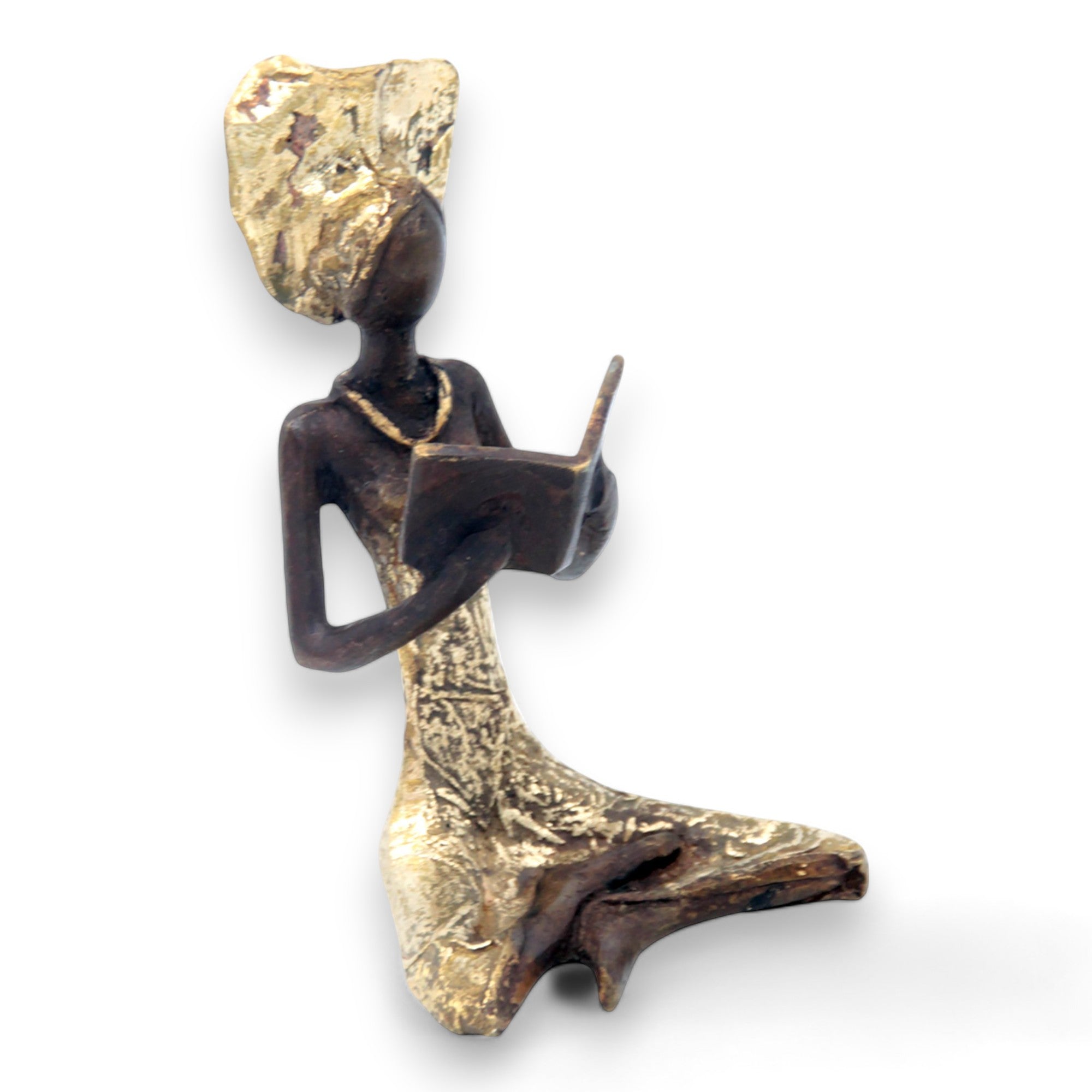 Bronze assis à poser 25 cm doré n°10 Bronzes d'Afrique