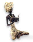 Bronze assis à poser 25 cm doré n°10 Bronzes d'Afrique