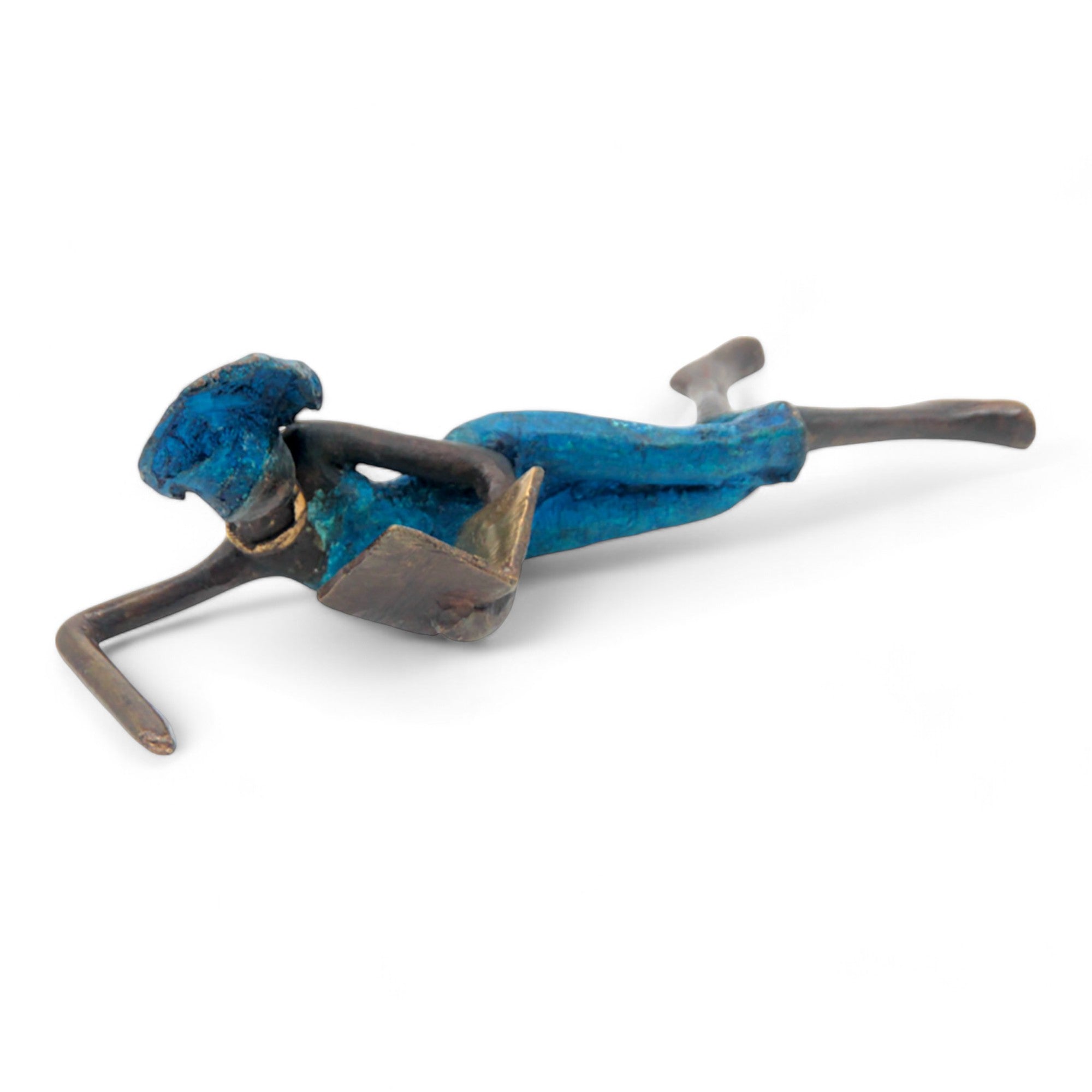 Bronze allongé 20 cm bleu n°5 Bronzes d'Afrique