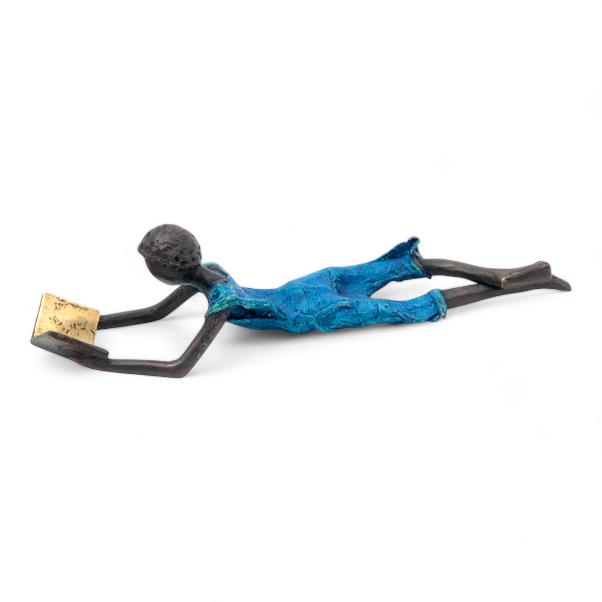 Bronze allongé 20 cm bleu n°8 Bronzes d'Afrique