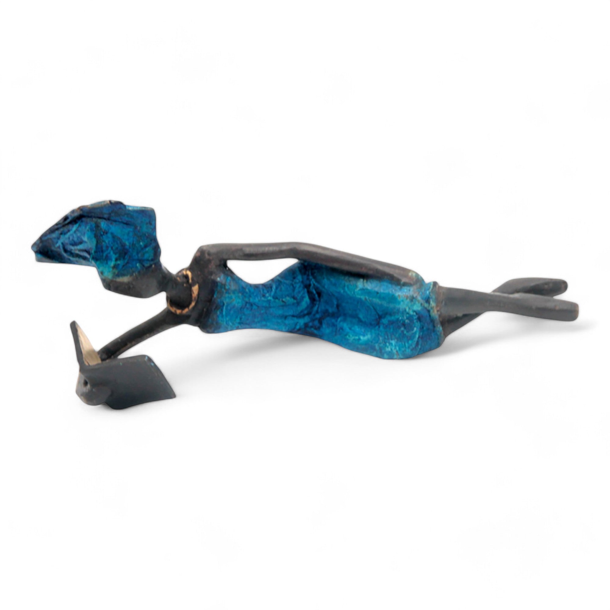 Bronze allongé 20 cm bleu n°11 Bronzes d'Afrique