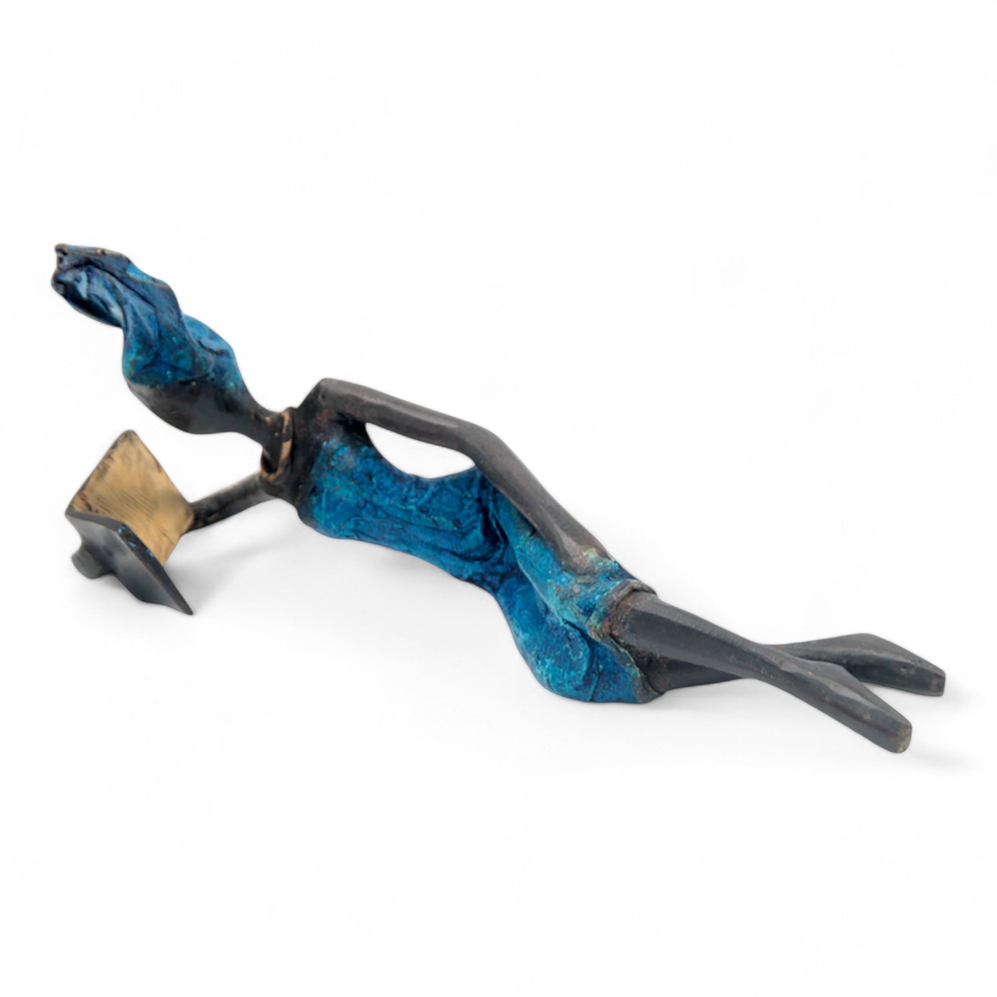 Bronze allongé 20 cm bleu n°11 Bronzes d'Afrique
