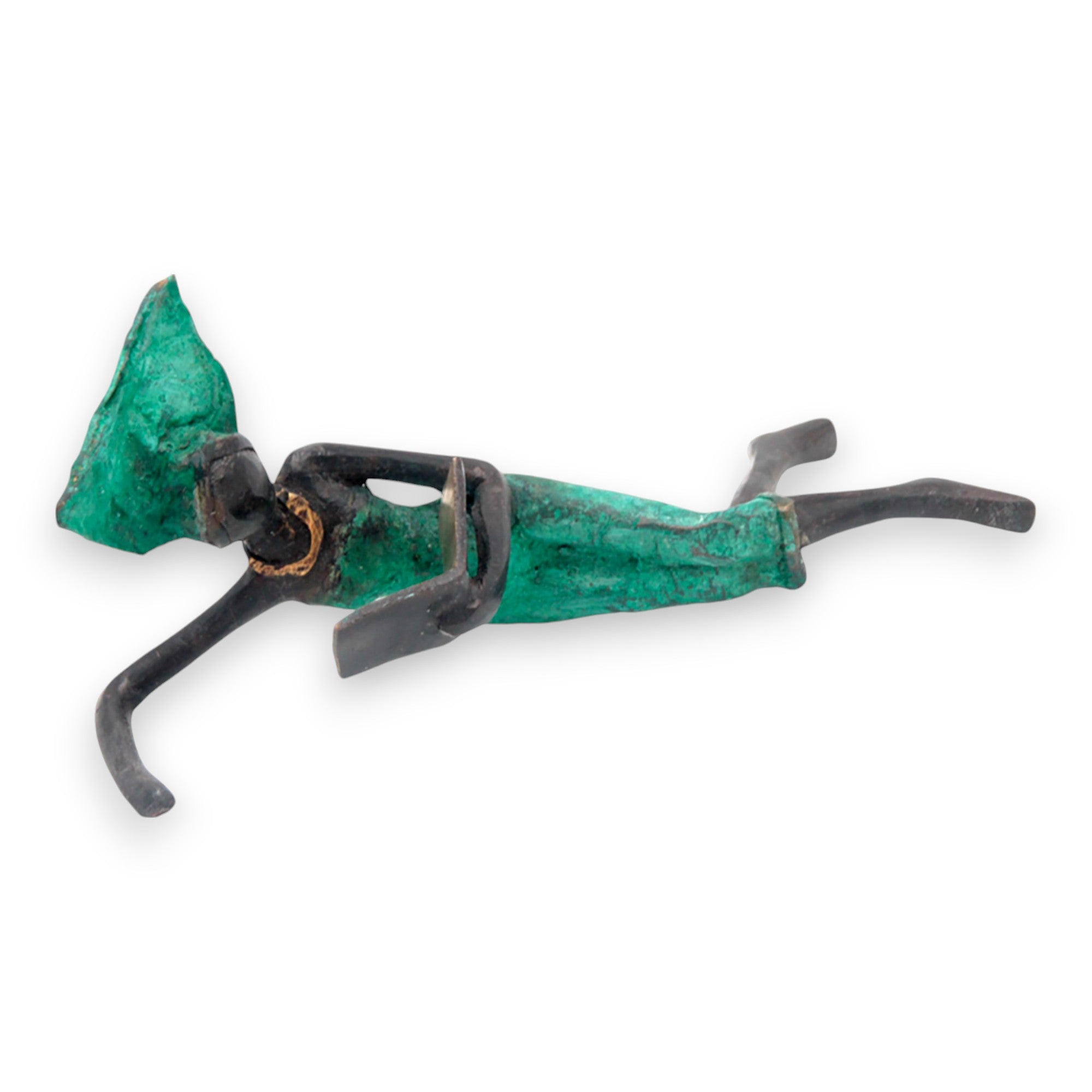 Bronze allongé 20 cm turquoise n°2 Bronzes d'Afrique