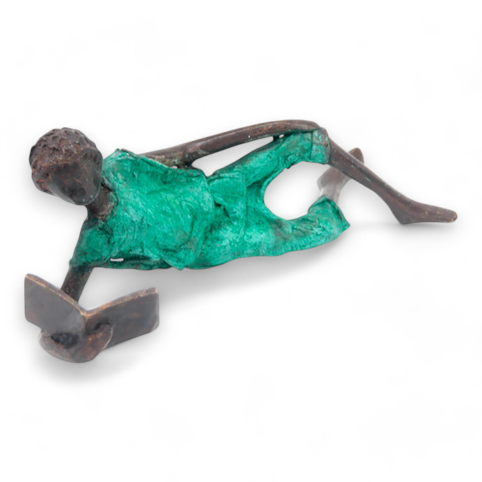Bronze allongé 20 cm turquoise n°3 Bronzes d'Afrique