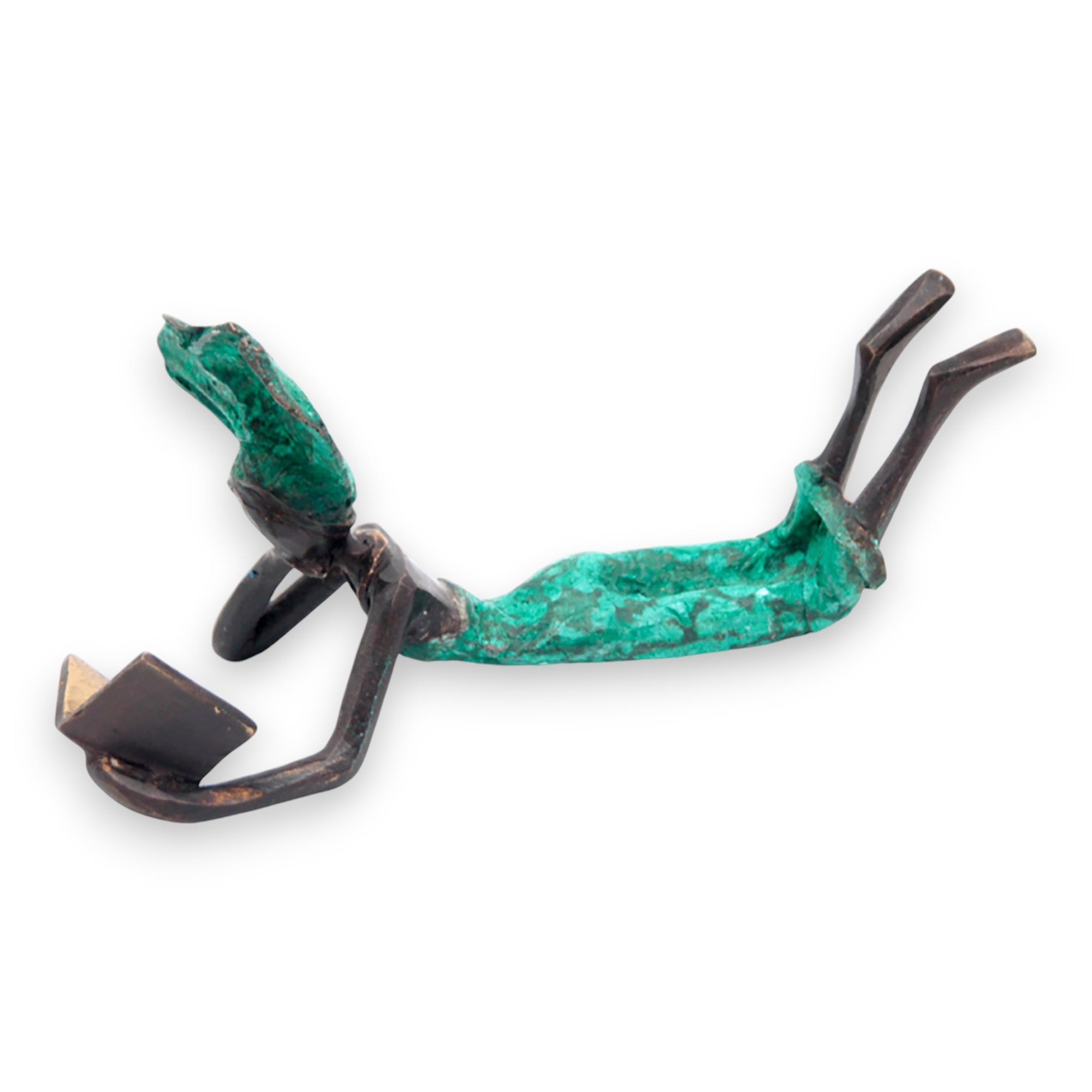 Bronze allongé 20 cm turquoise n°6 Bronzes d'Afrique