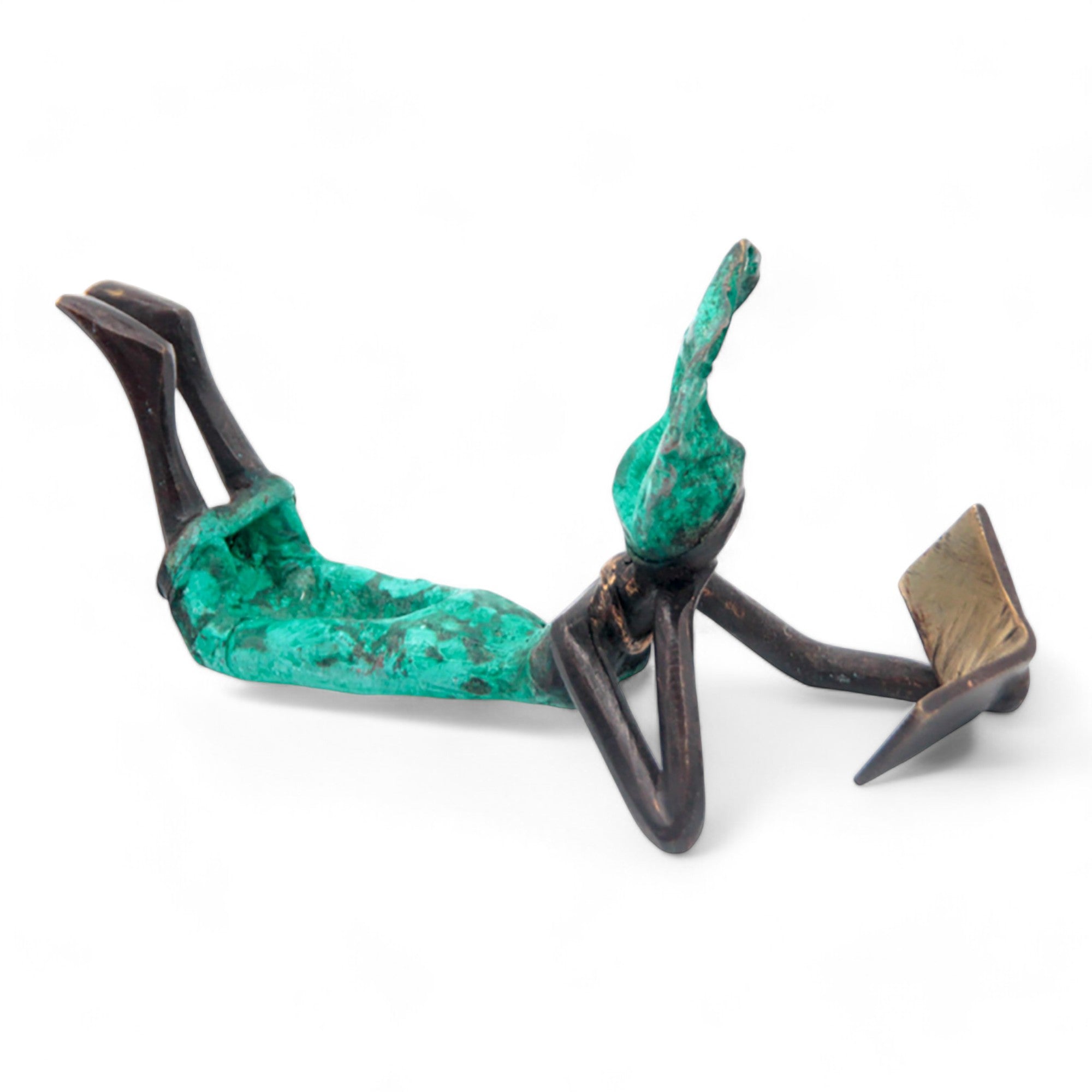 Bronze allongé 20 cm turquoise n°6 Bronzes d'Afrique