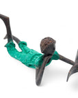 Bronze allongé 20 cm turquoise n°9 Bronzes d'Afrique