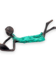 Bronze allongé 20 cm turquoise n°11 Bronzes d'Afrique