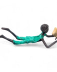 Bronze allongé 20 cm turquoise n°11 Bronzes d'Afrique