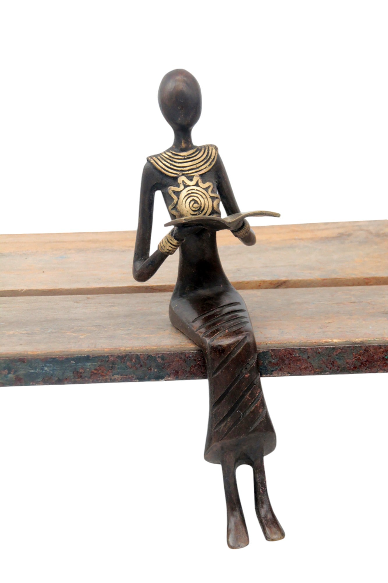 Bronze Moma assis 25 cm marron n°1 Bronzes d'Afrique