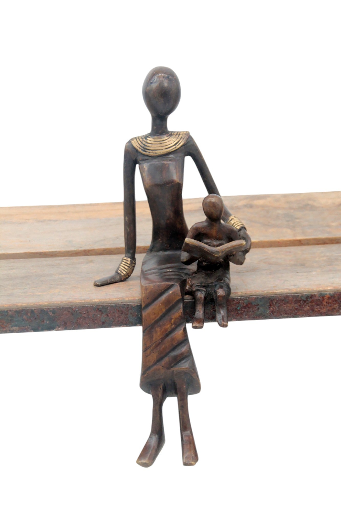 Bronze Moma assis 25 cm marron n°7 Bronzes d'Afrique