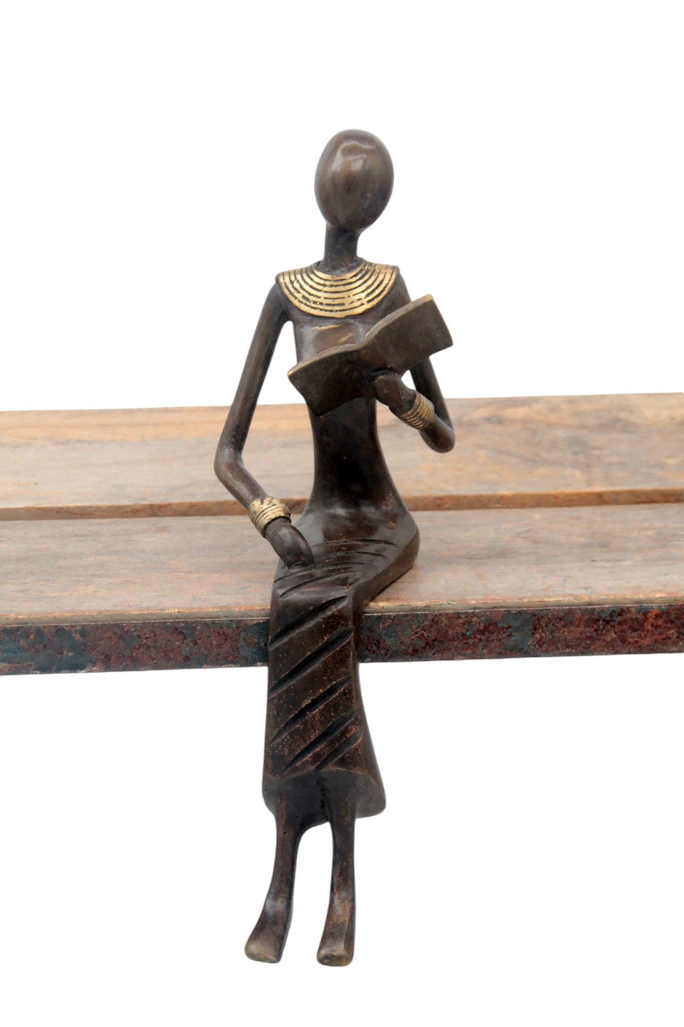 Bronze Moma assis 25 cm marron n°9 Bronzes d'Afrique