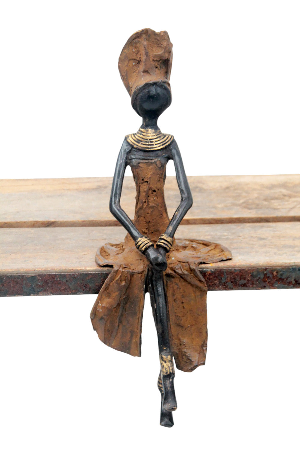 Bronze assis 25 cm marron n°18 Bronzes d'Afrique