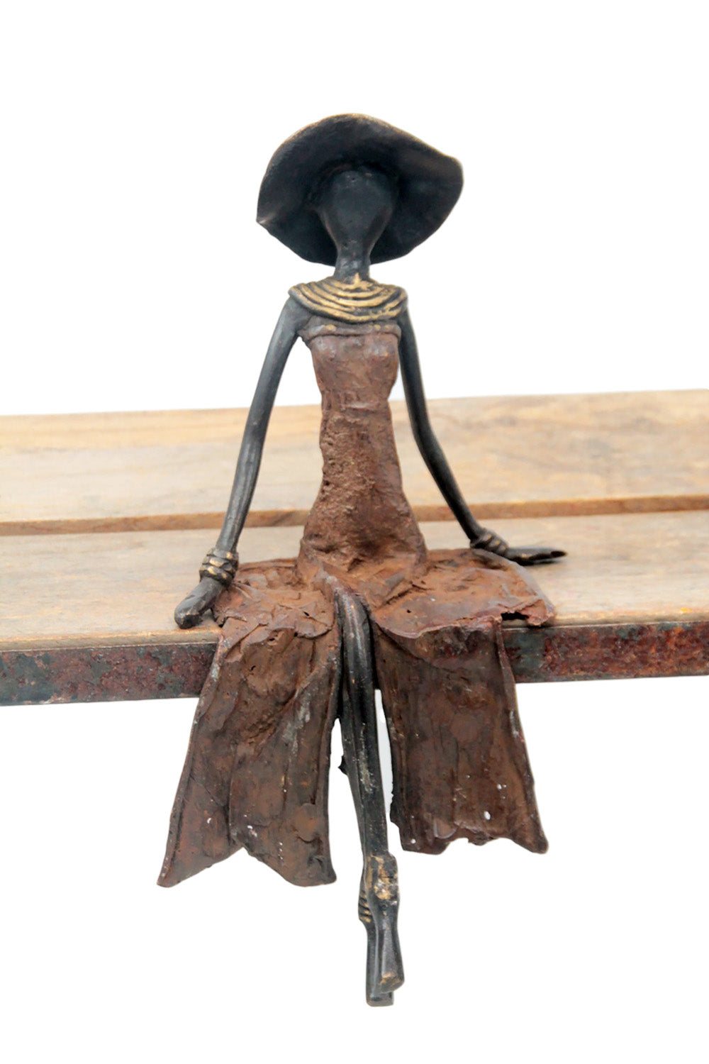 Bronze assis 25 cm marron n°21 Bronzes d'Afrique