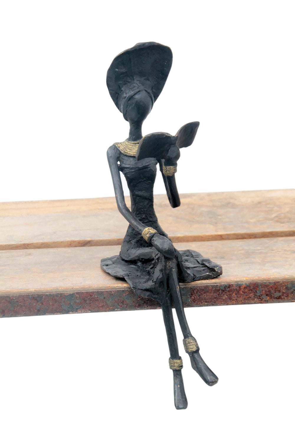 Bronze assis 25 cm noir n°23 Bronzes d'Afrique