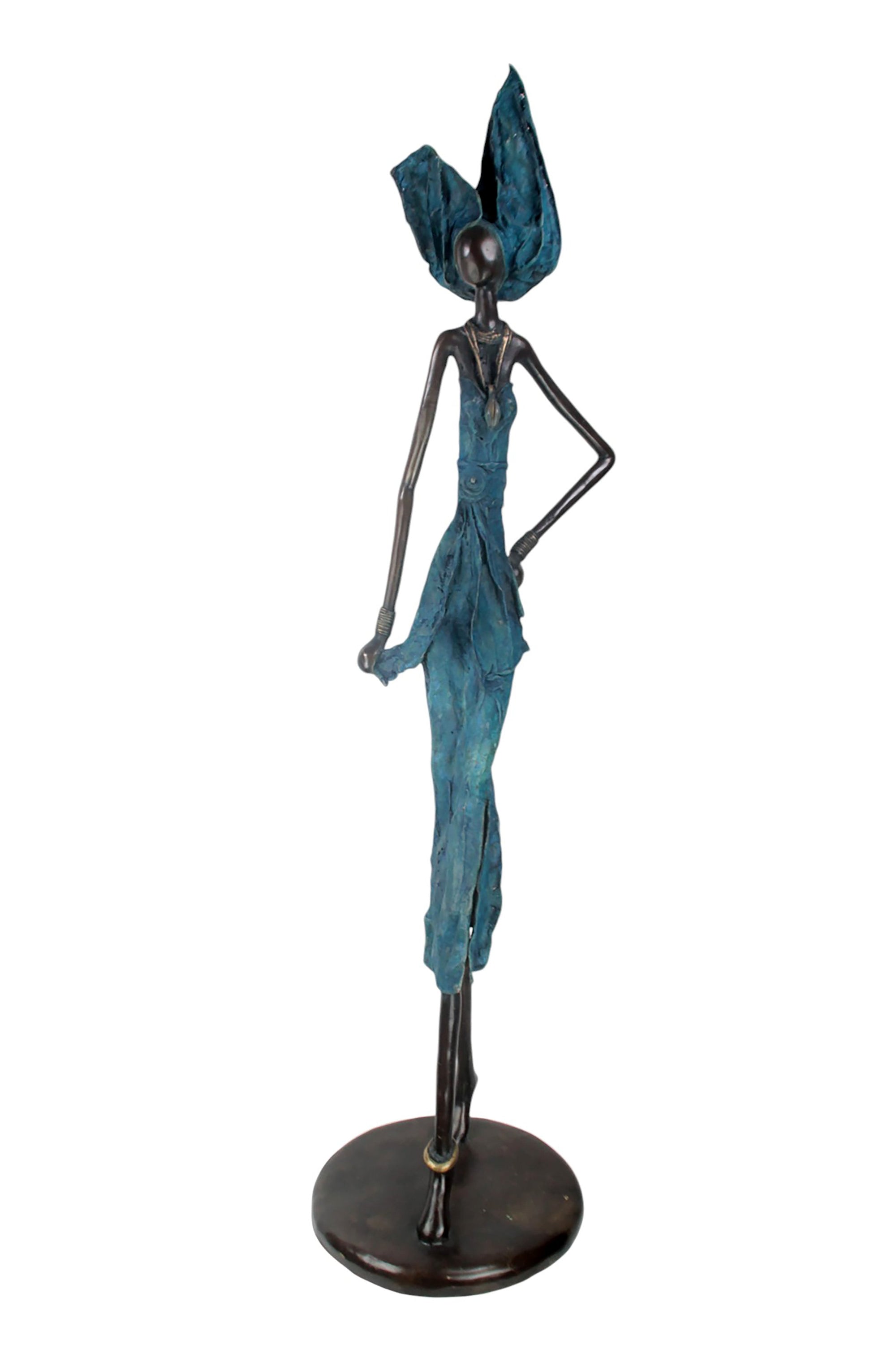 Bronze Issouf 130 cm bleu n°1 Bronzes d'Afrique