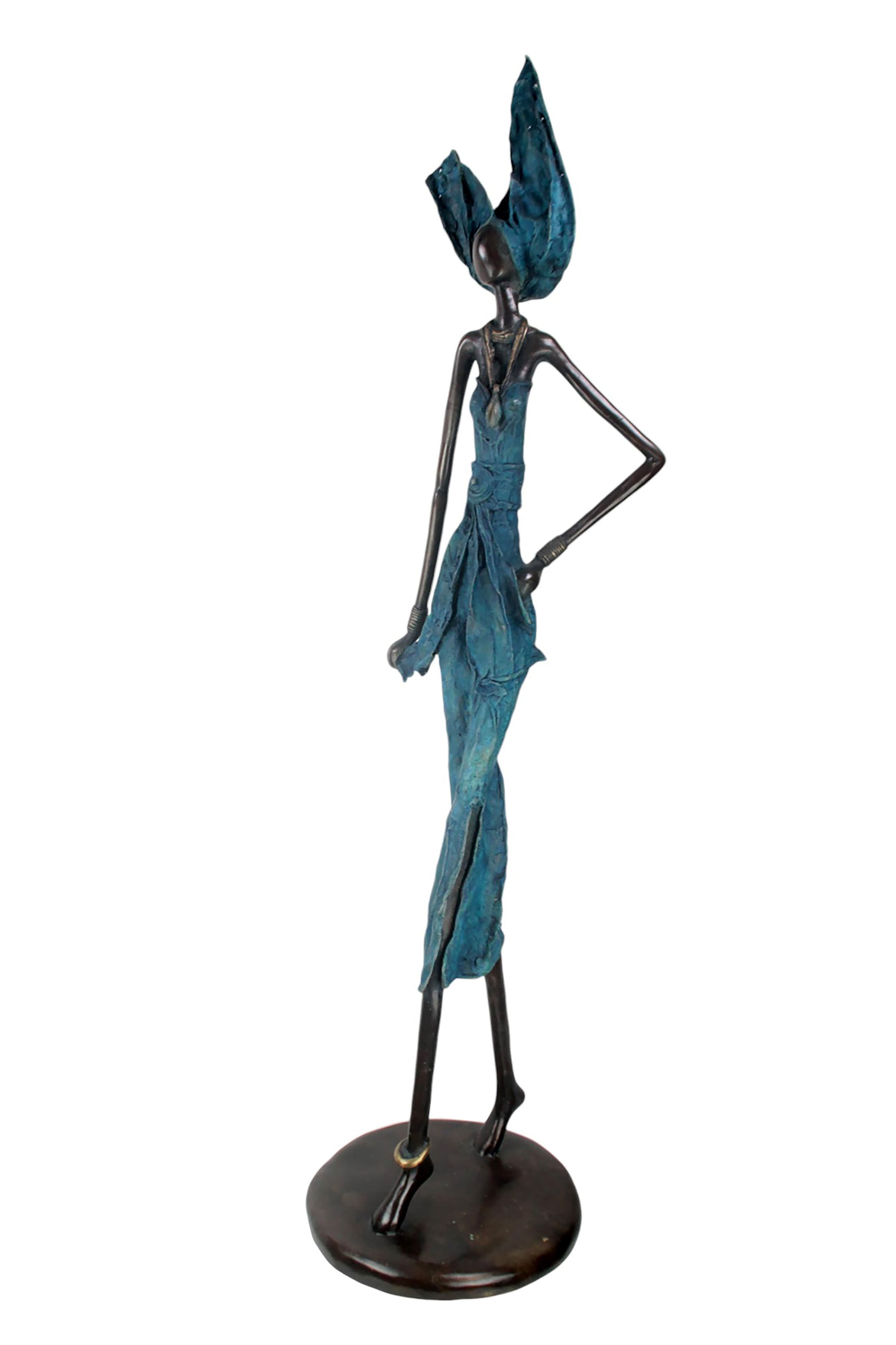 Bronze Issouf 130 cm bleu n°1 Bronzes d'Afrique