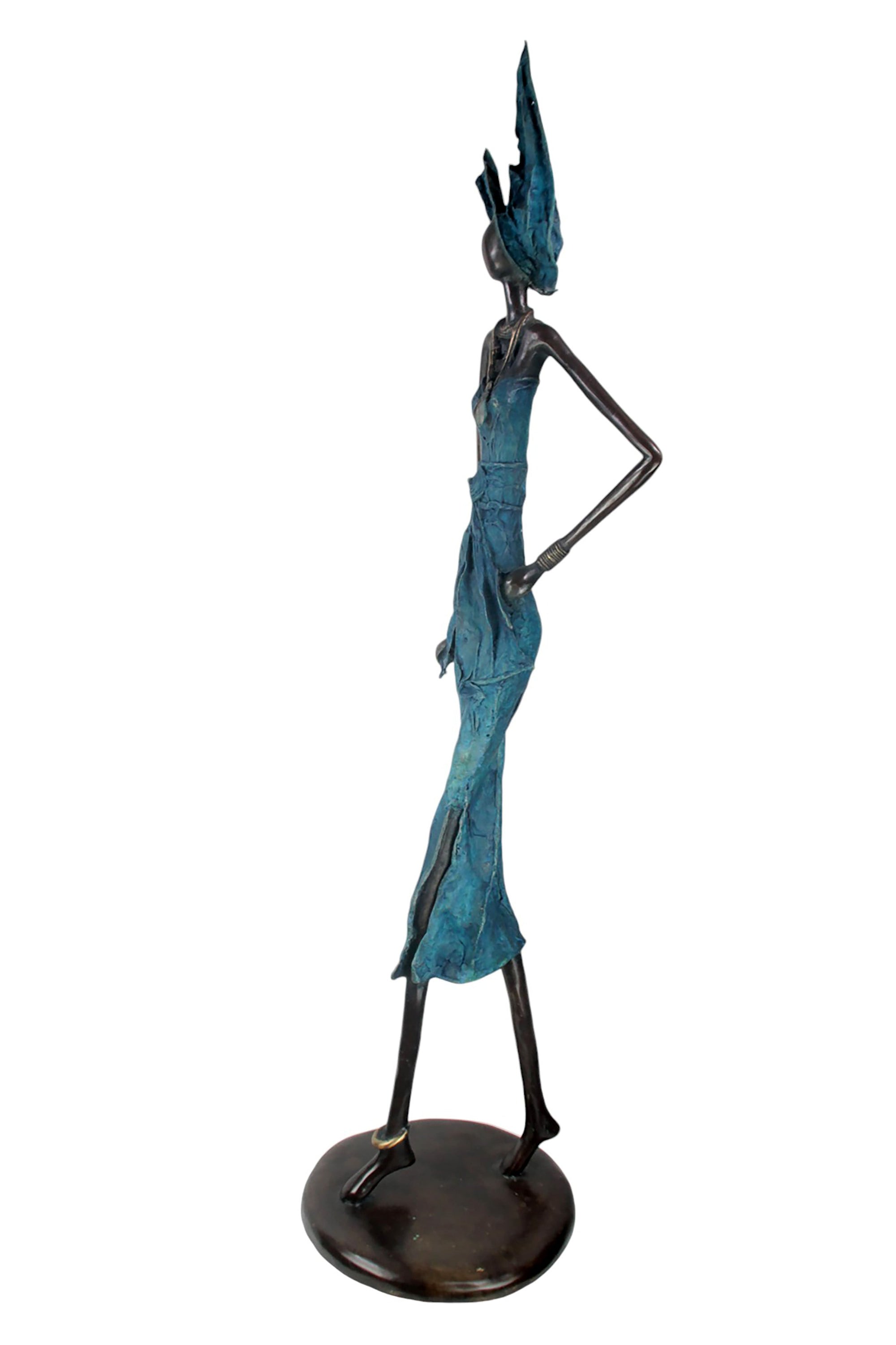 Bronze Issouf 130 cm bleu n°1 Bronzes d'Afrique