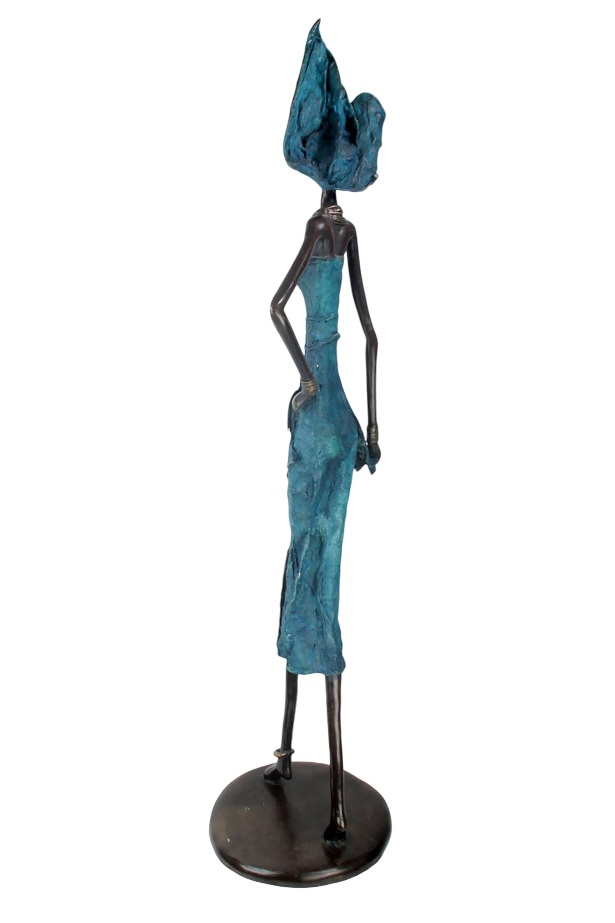 Bronze Issouf 130 cm bleu n°1 Bronzes d'Afrique