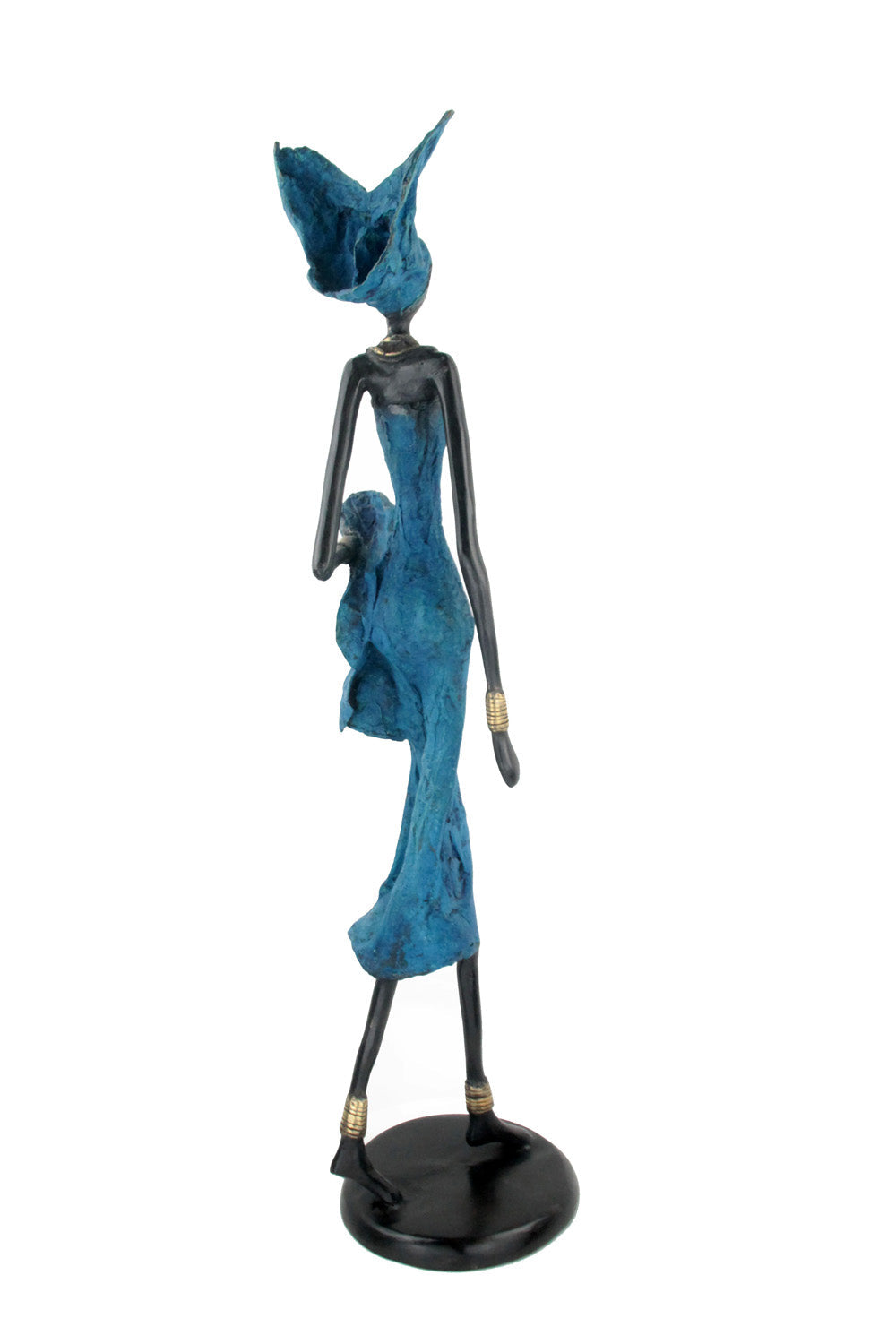 Bronze Issouf 70 cm bleu n°1