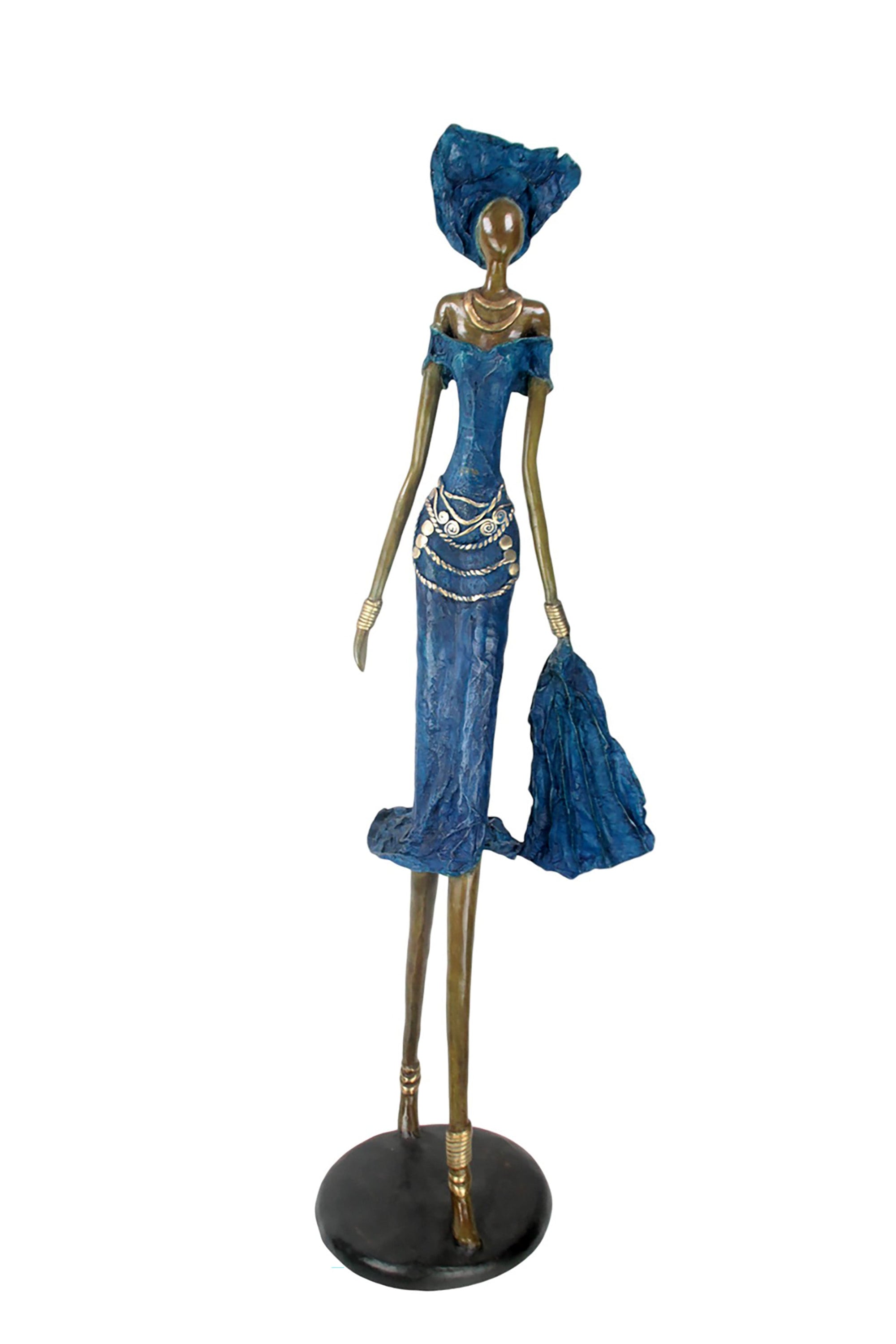 Bronze Issouf 120 cm bleu n°1 Bronzes d'Afrique