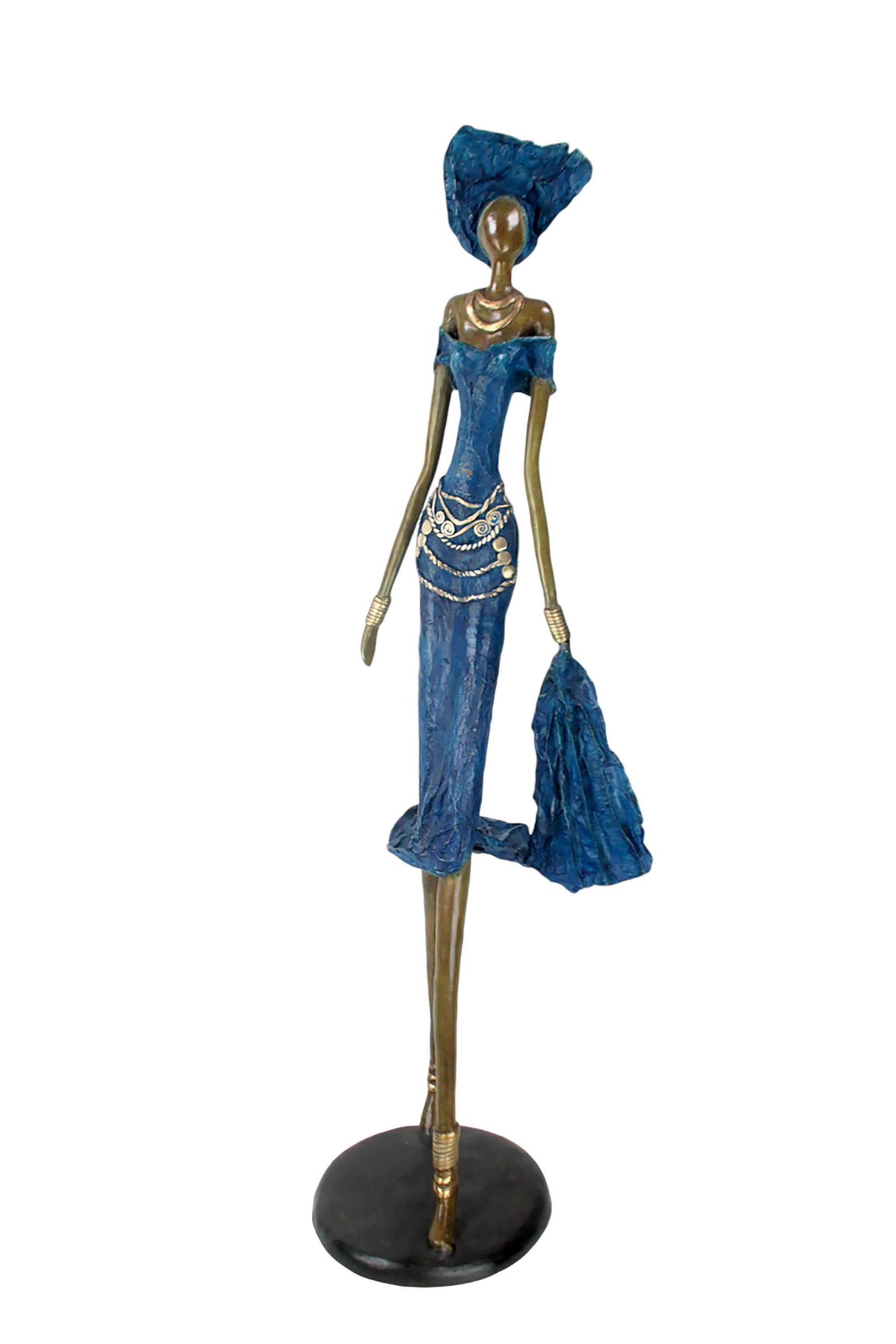 Bronze Issouf 120 cm bleu n°1 Bronzes d'Afrique