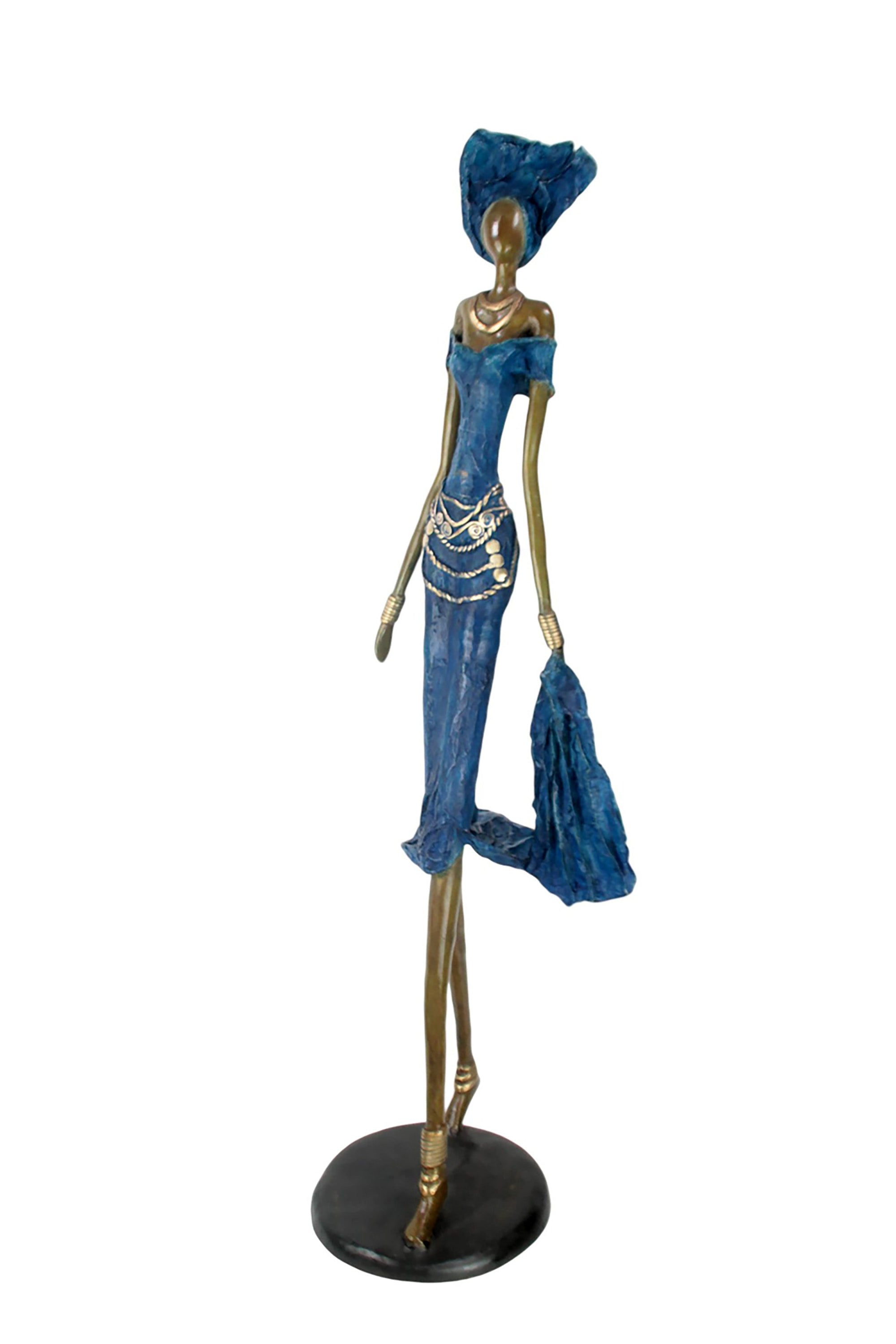 Bronze Issouf 120 cm bleu n°1 Bronzes d'Afrique