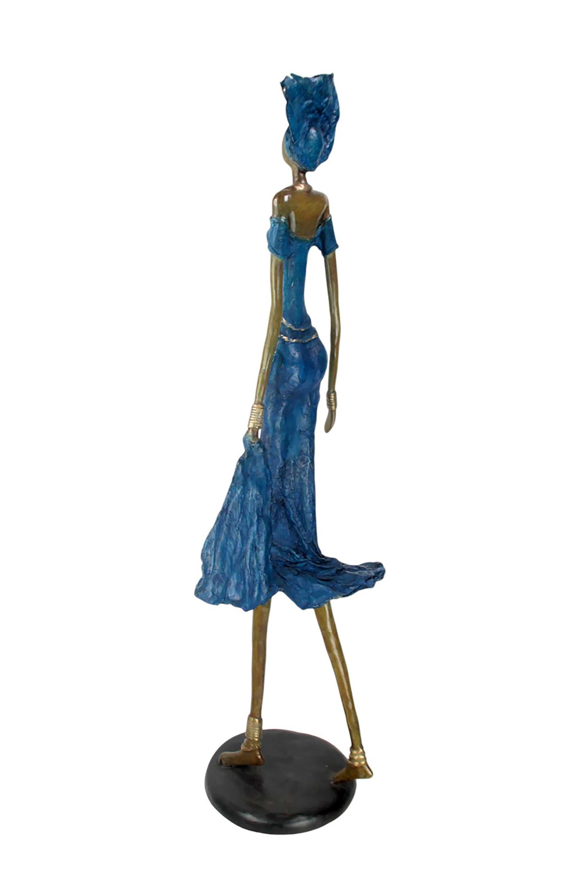 Bronze Issouf 120 cm bleu n°1 Bronzes d'Afrique