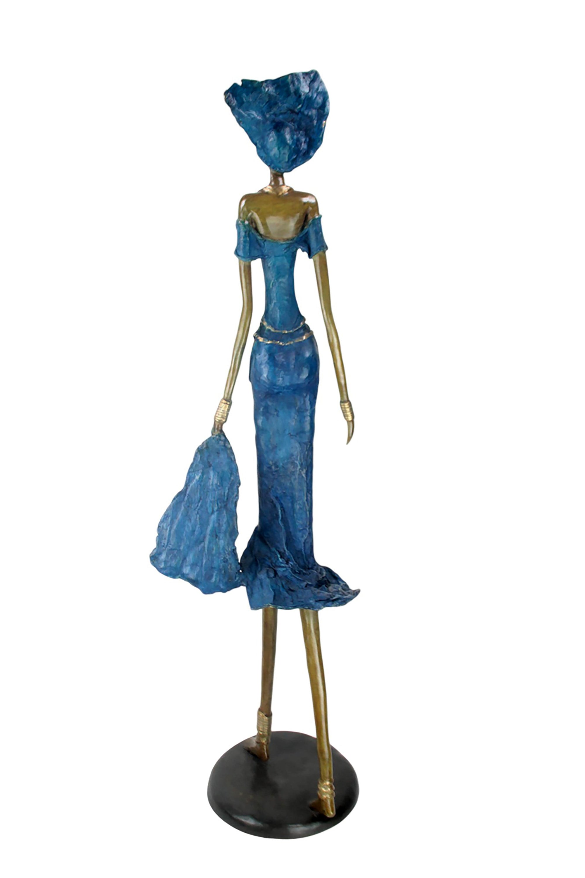 Bronze Issouf 120 cm bleu n°1 Bronzes d'Afrique