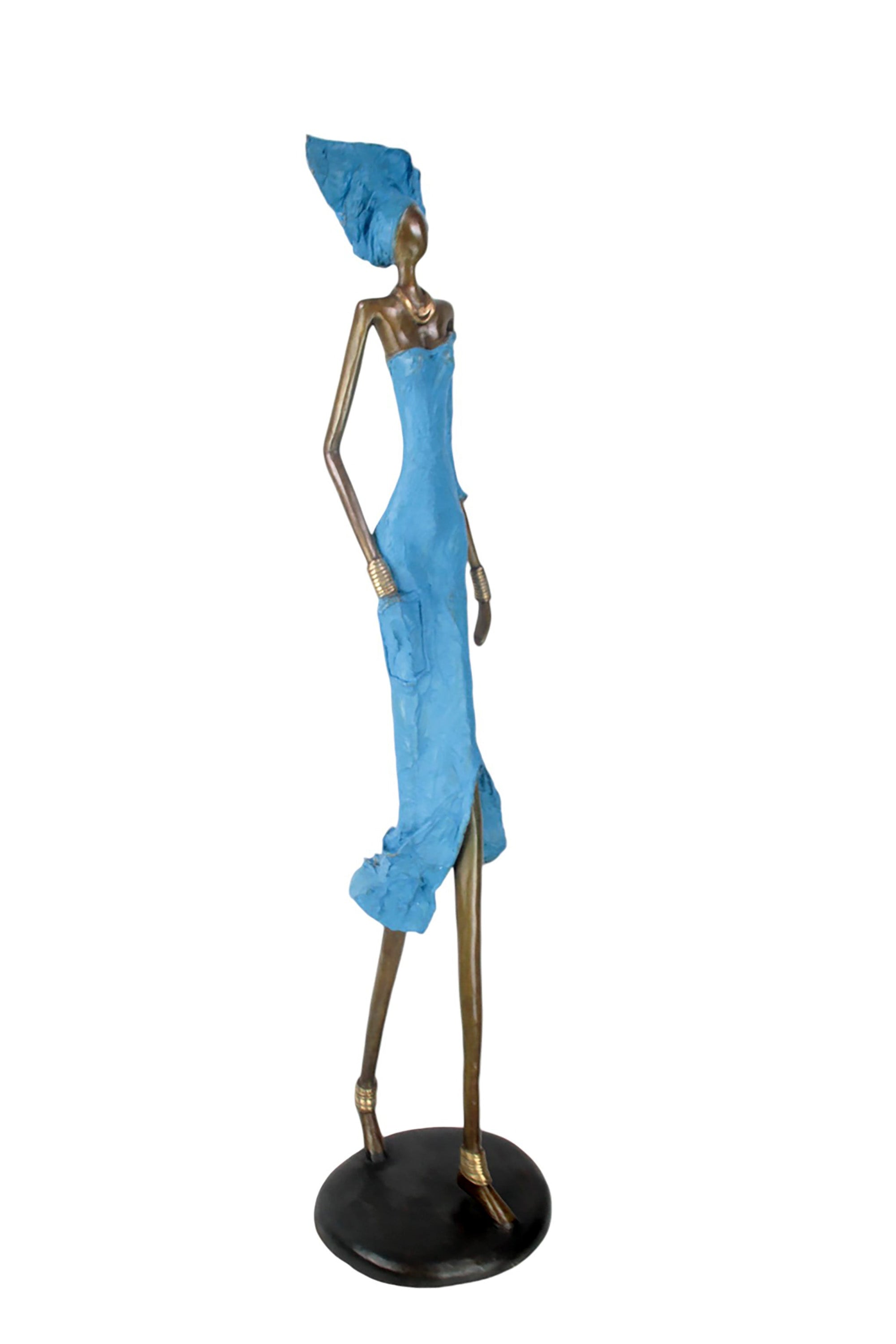 Bronze Issouf 120 cm bleu n°2 Bronzes d'Afrique