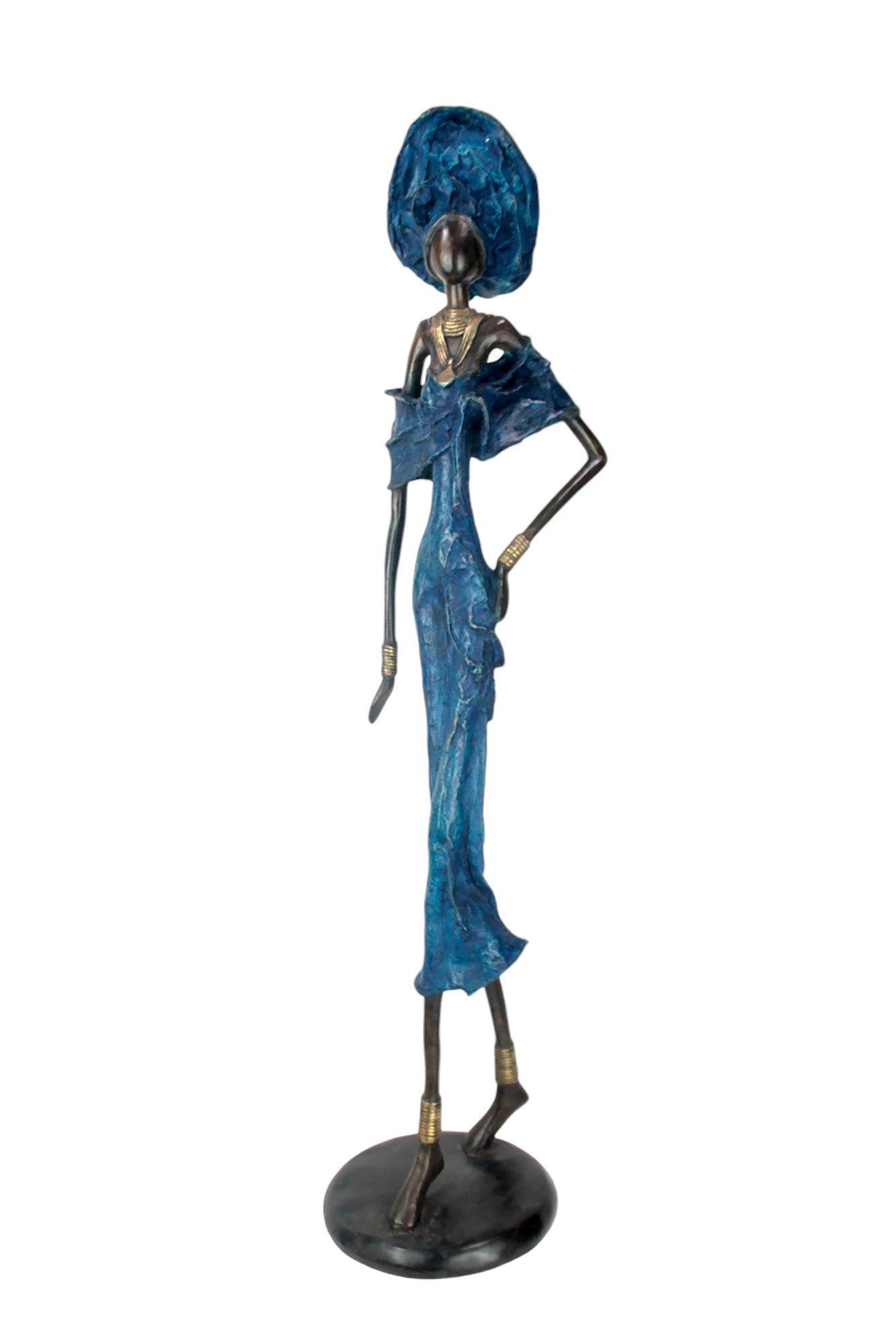 Bronze Issouf 80 cm bleu n°3 Bronzes d'Afrique