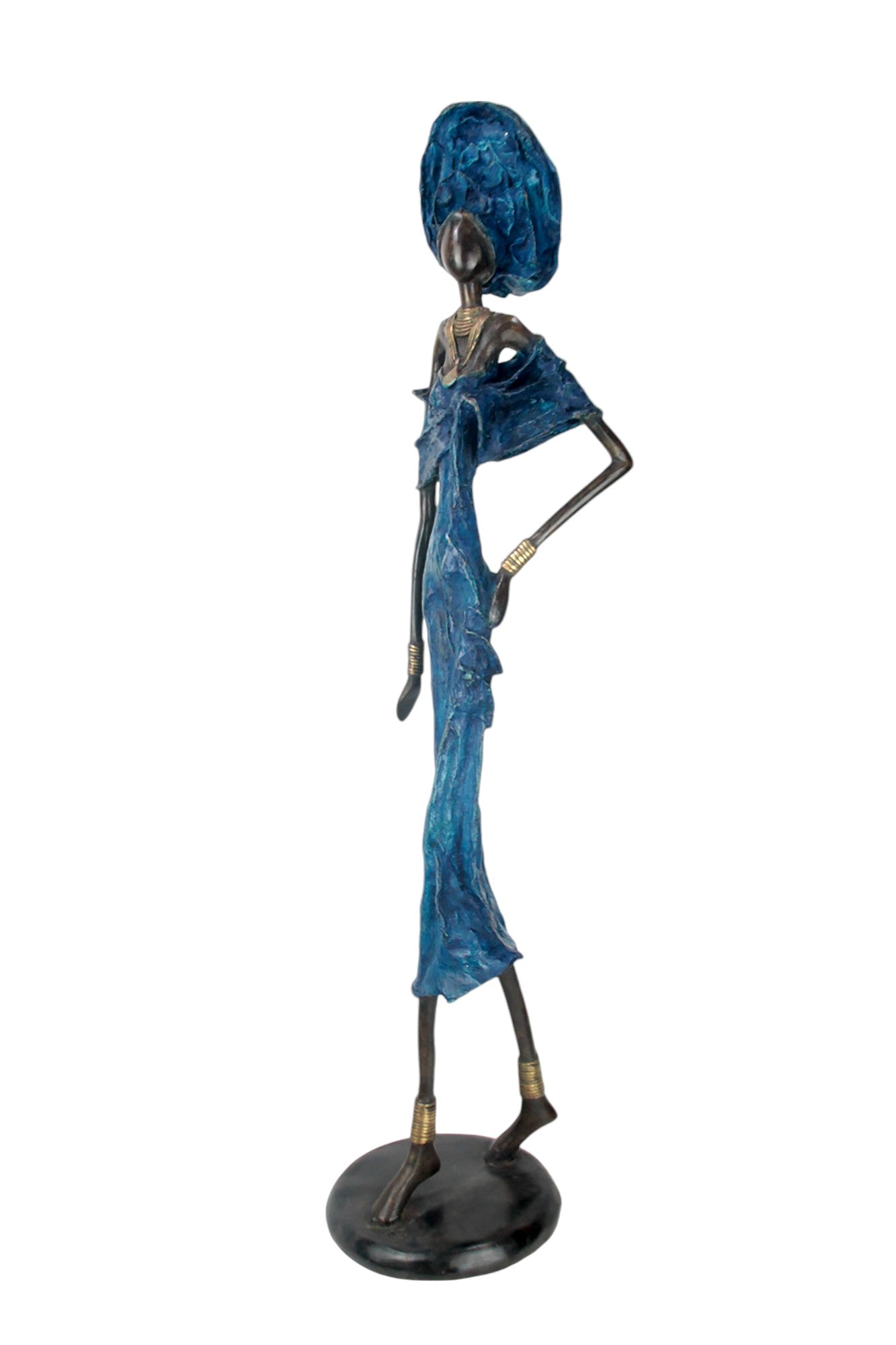 Bronze Issouf 80 cm bleu n°3 Bronzes d'Afrique