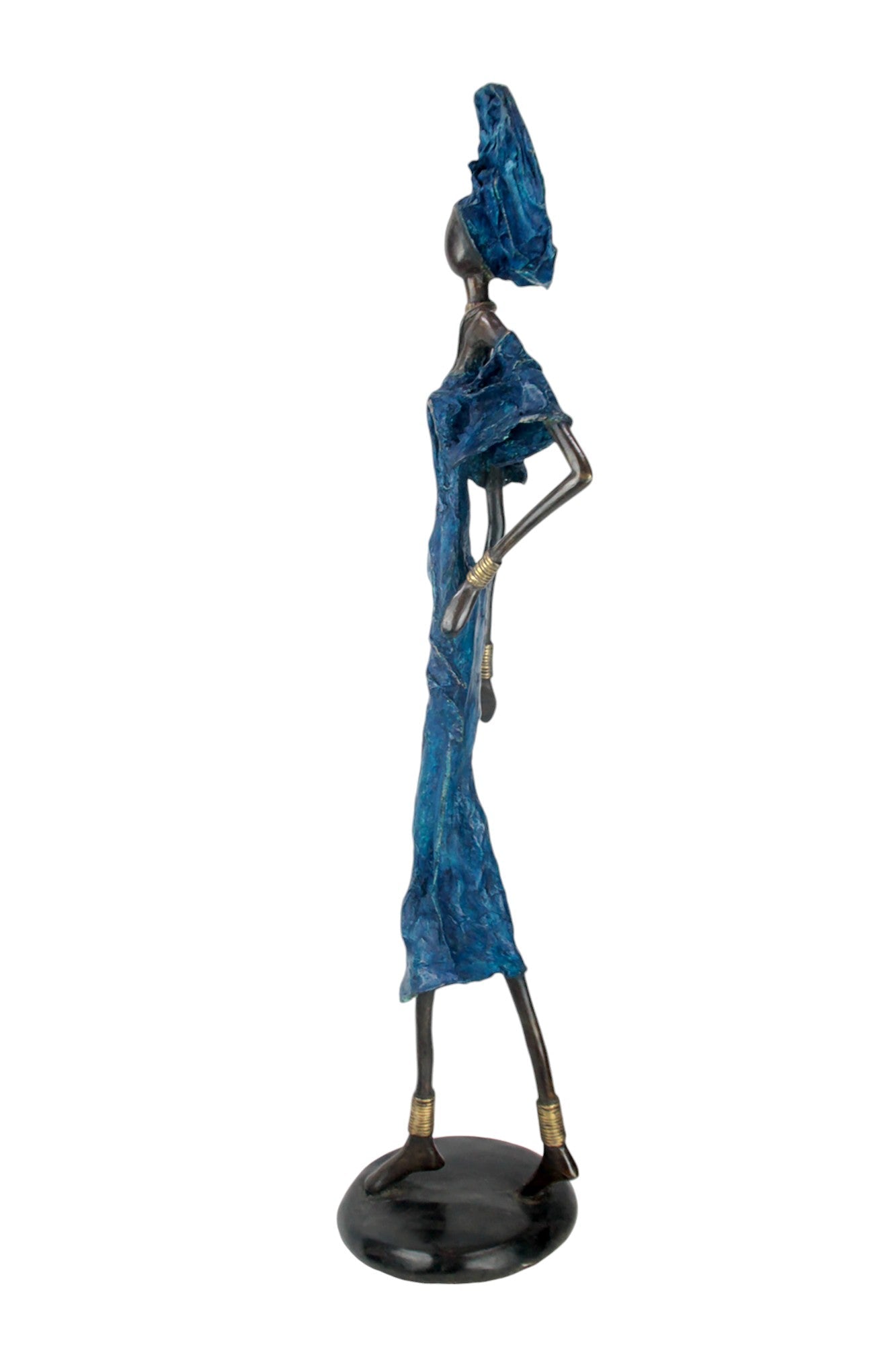 Bronze Issouf 80 cm bleu n°3 Bronzes d'Afrique