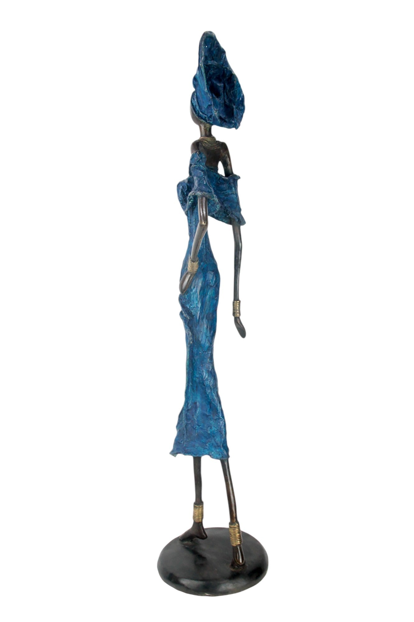 Bronze Issouf 80 cm bleu n°3 Bronzes d'Afrique