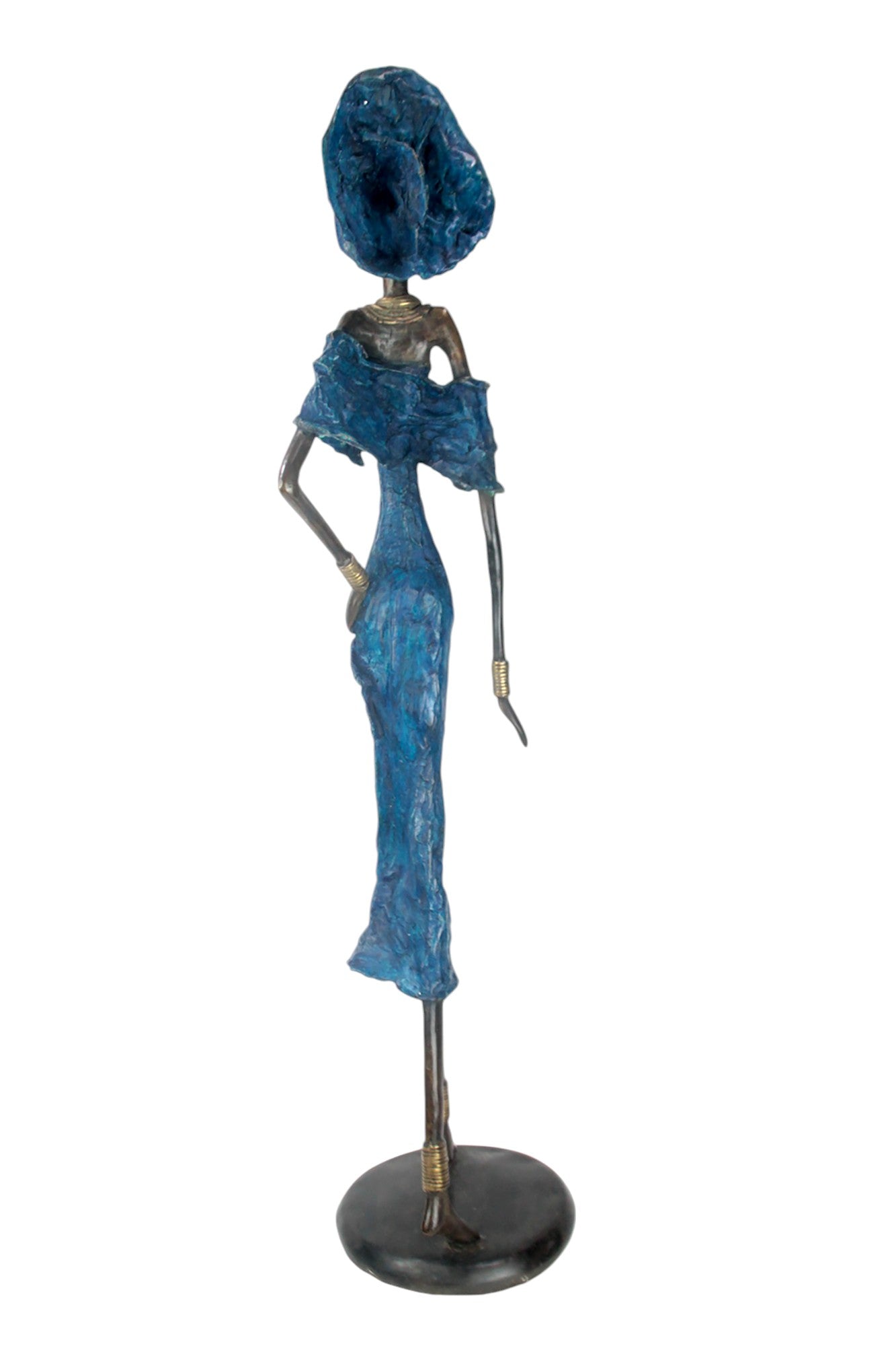 Bronze Issouf 80 cm bleu n°3 Bronzes d'Afrique